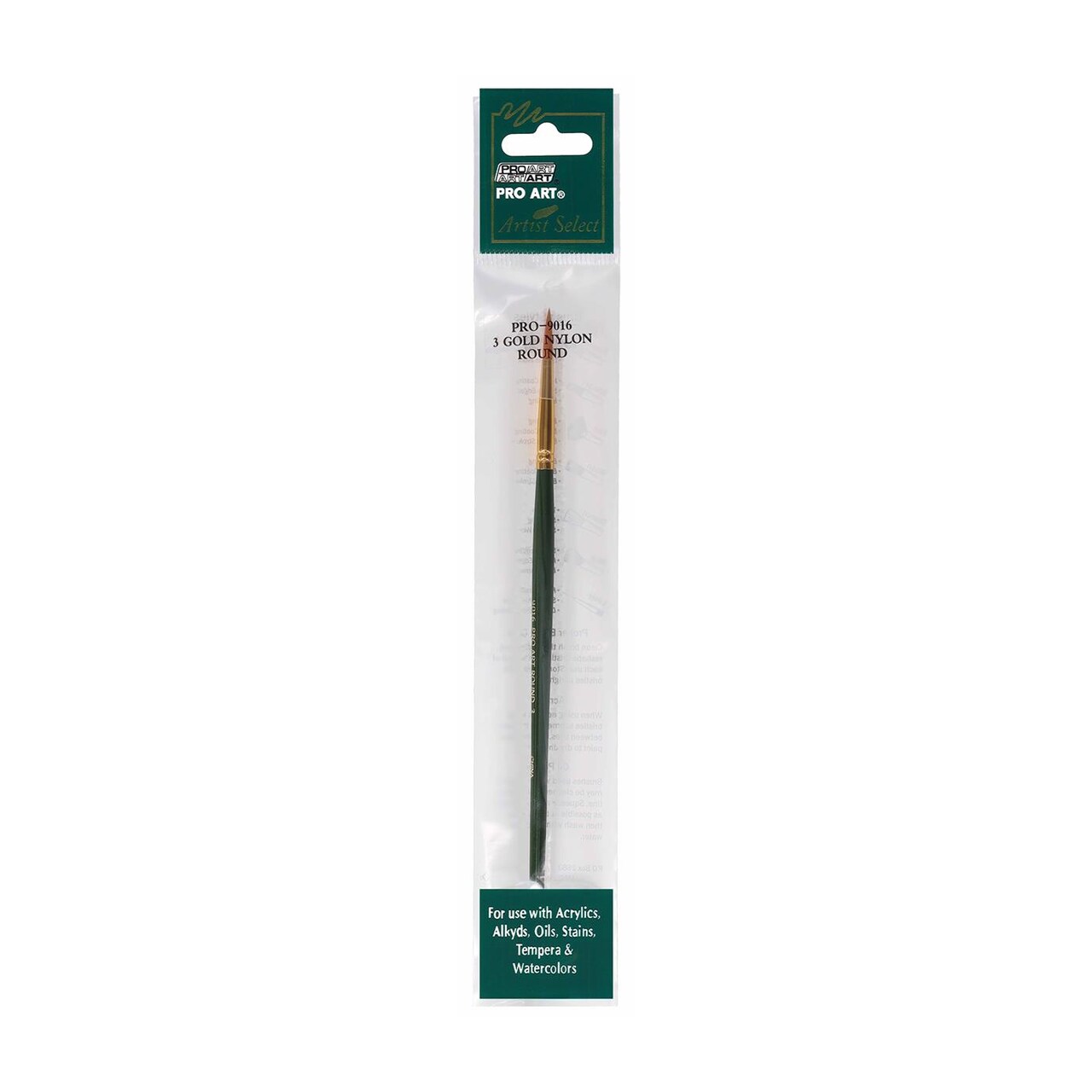 Pro Art Brush Gold Nylon Round #3, Paint Brushes, Acrylic Paint Brush Set, Brushes Acrylic Painting, Small Brushes, Paintbrush, Brushes